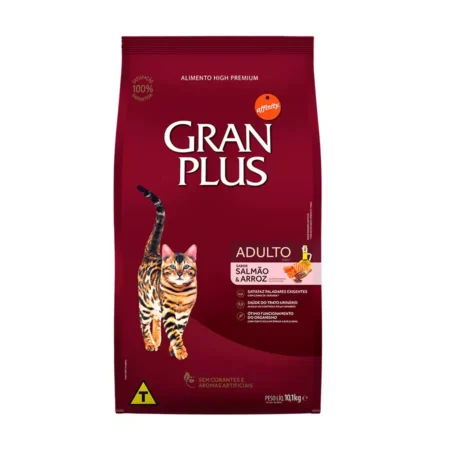 Ração GranPlus para Gatos Adultos Sabor Salmão e Arroz