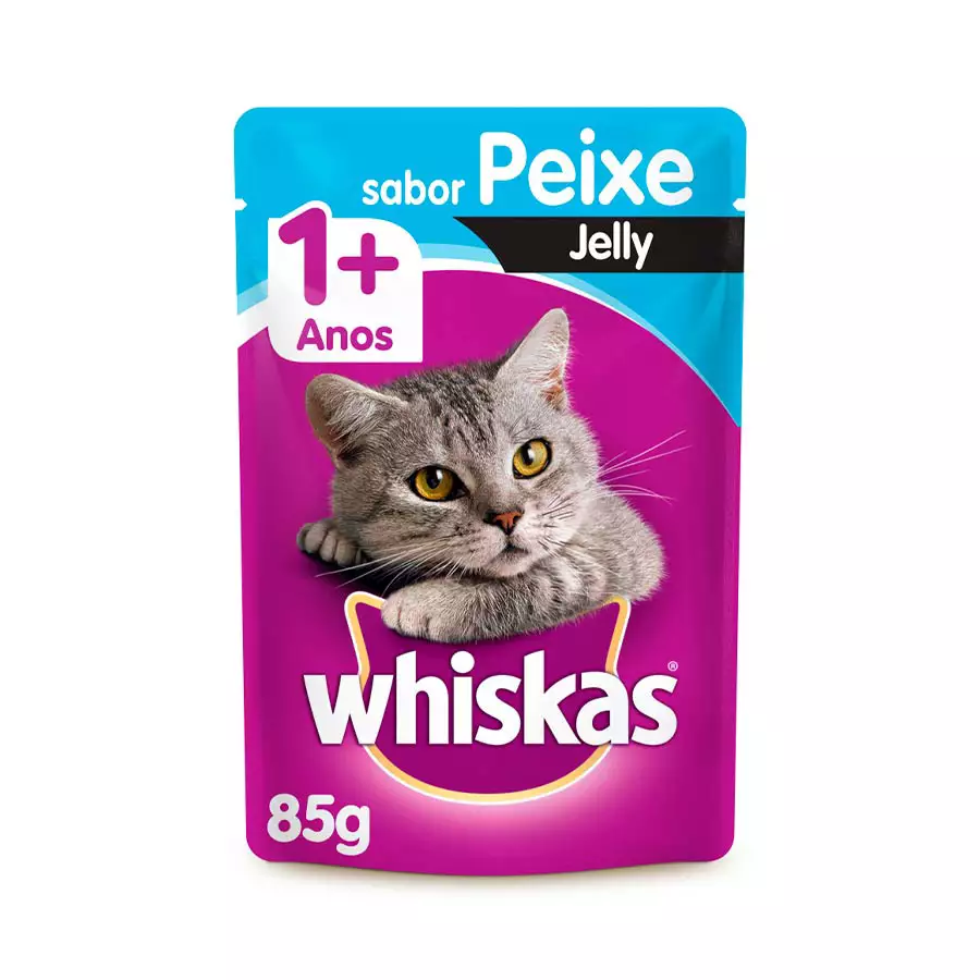 Ração Úmida Whiskas Sachê Jelly para Gatos Adultos Sabor Peixe - 85g