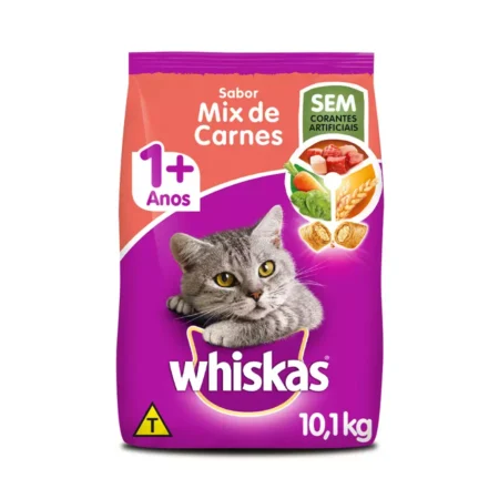 Ração Whiskas para Gatos Adultos Sabor Mix de Carnes