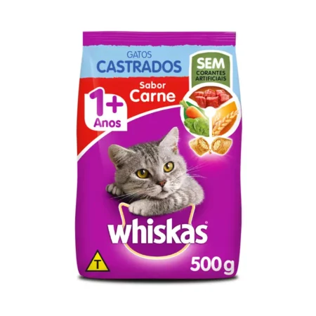 Ração Whiskas para Gatos Adultos Sabor Carne