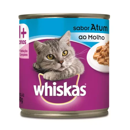 Ração Úmida Whiskas Lata para Gatos Adultos Sabor Atum ao Molho - 290g