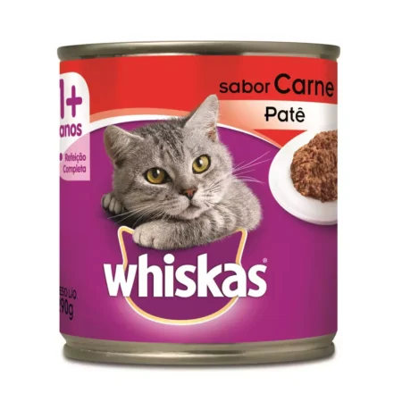 Ração Úmida Whiskas Lata para Gatos Adultos Sabor Carne - 290g