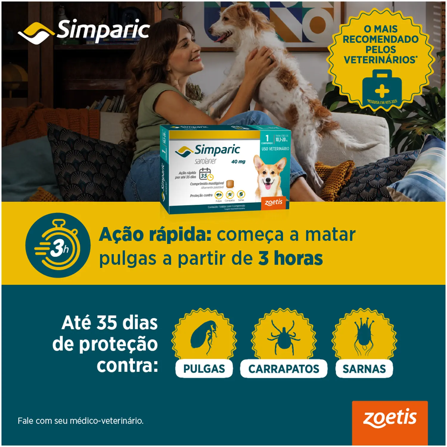 Antipulgas Simparic 10mg para Cães 2,6 a 5kg - Imagem 4