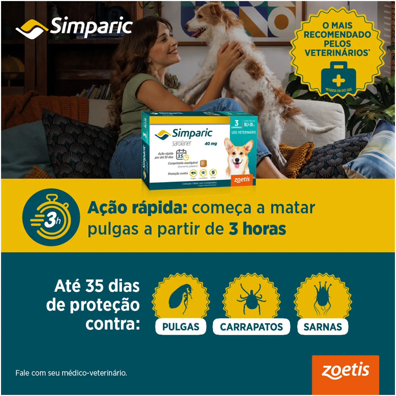 Antipulgas Simparic 10mg para Cães 2,6 a 5kg - Imagem 10