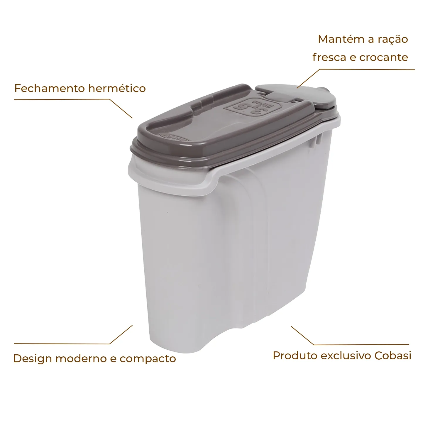 Porta-ração Dispenser Home Plast Pet Cinza - Imagem 2