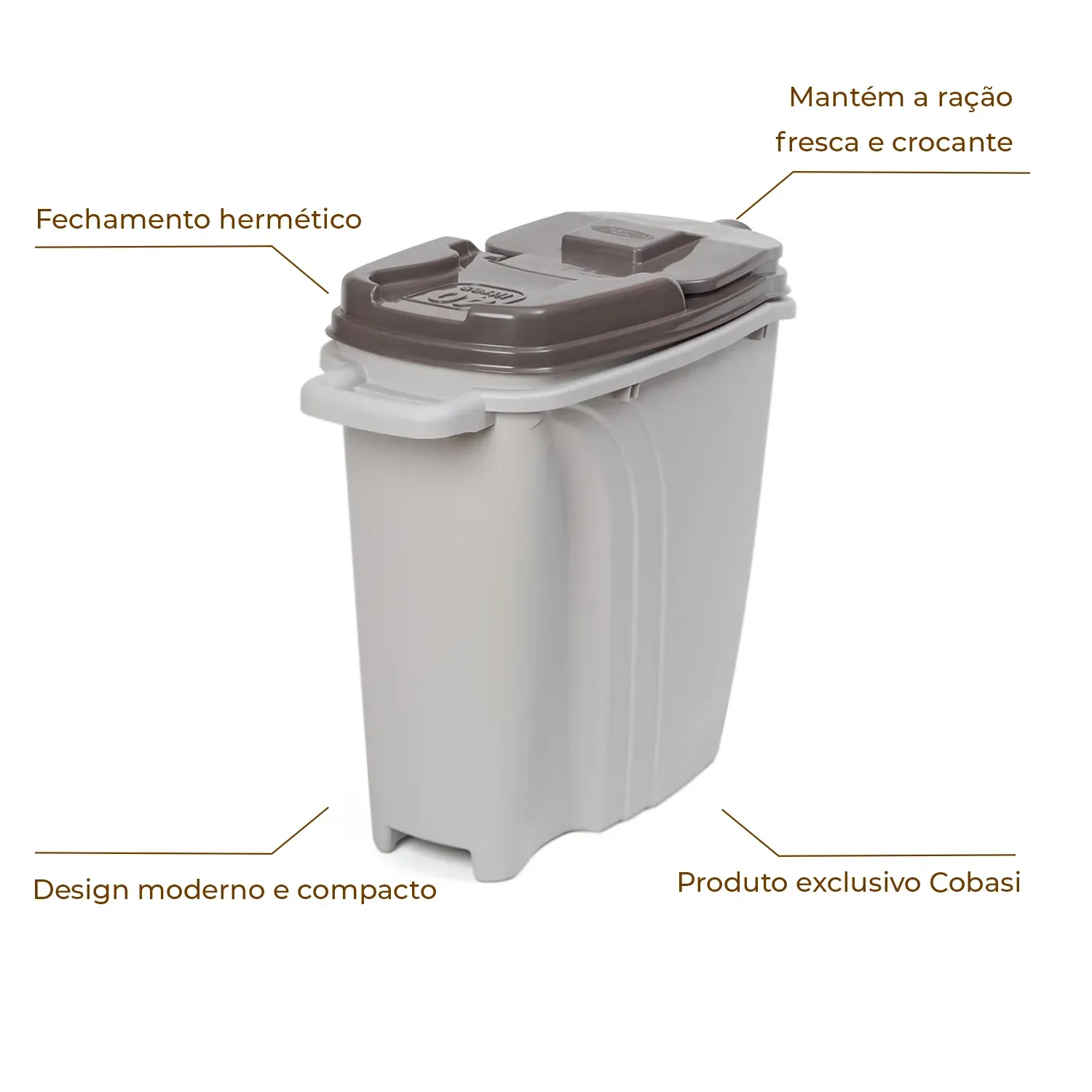 Porta-ração Dispenser Home Plast Pet Cinza - Imagem 21