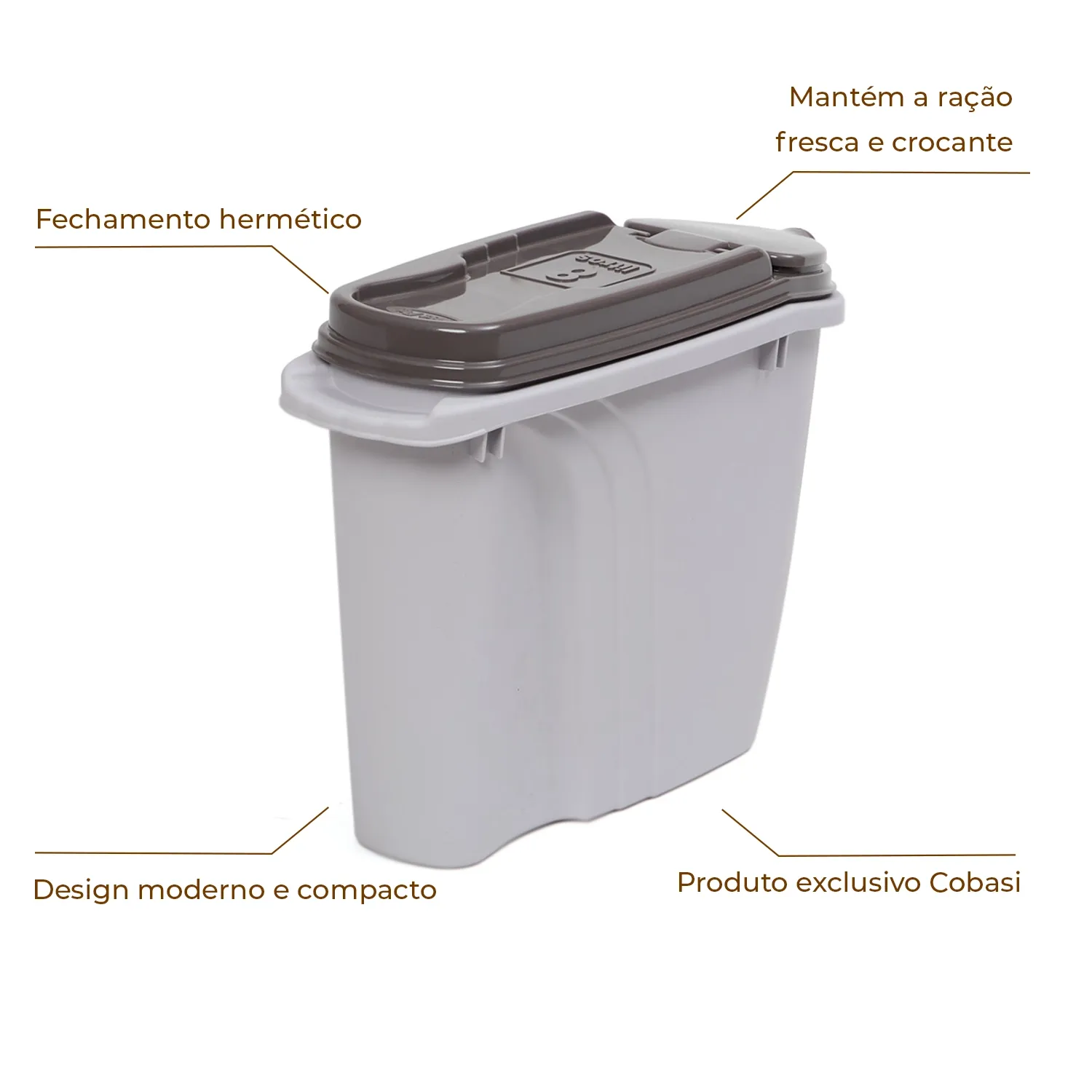 Porta-ração Dispenser Home Plast Pet Cinza - Imagem 7