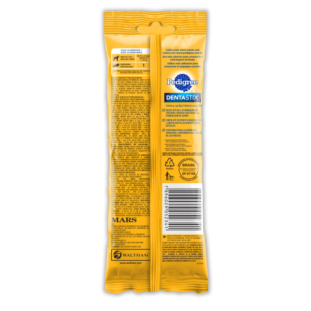 Petisco Pedigree Dentastix Cuidado Oral Cães Adultos Raças Médias - Imagem 3