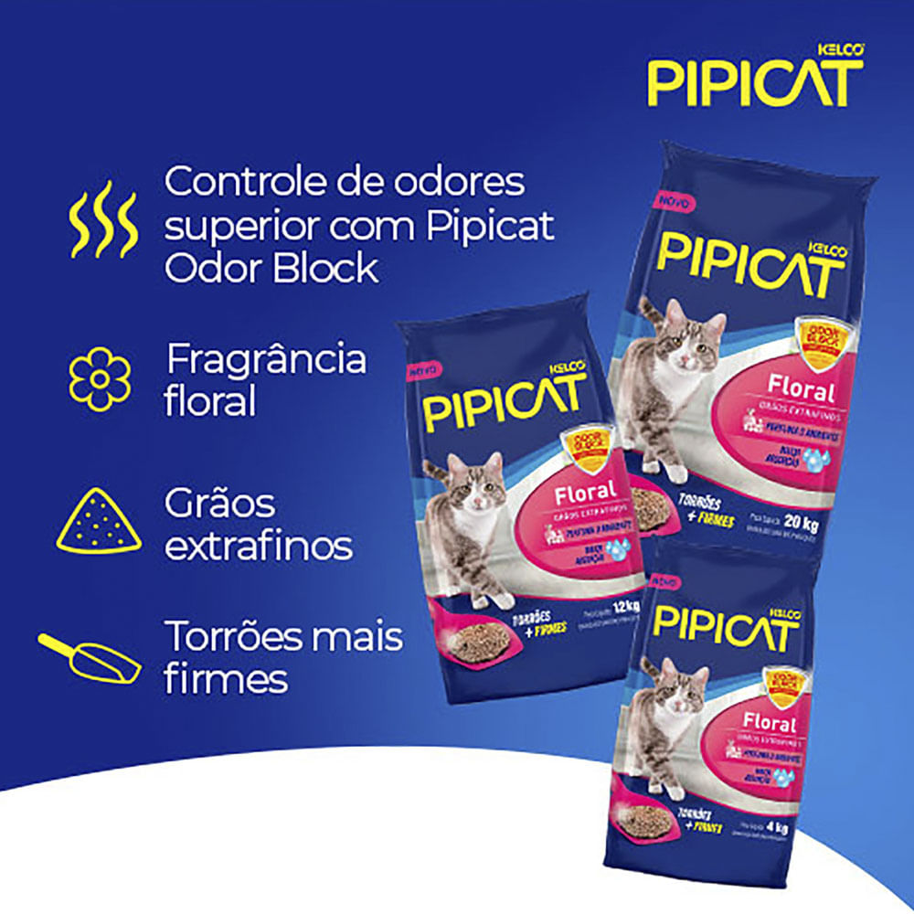 Areia Pipicat Perfumada Floral para Gatos - Imagem 8