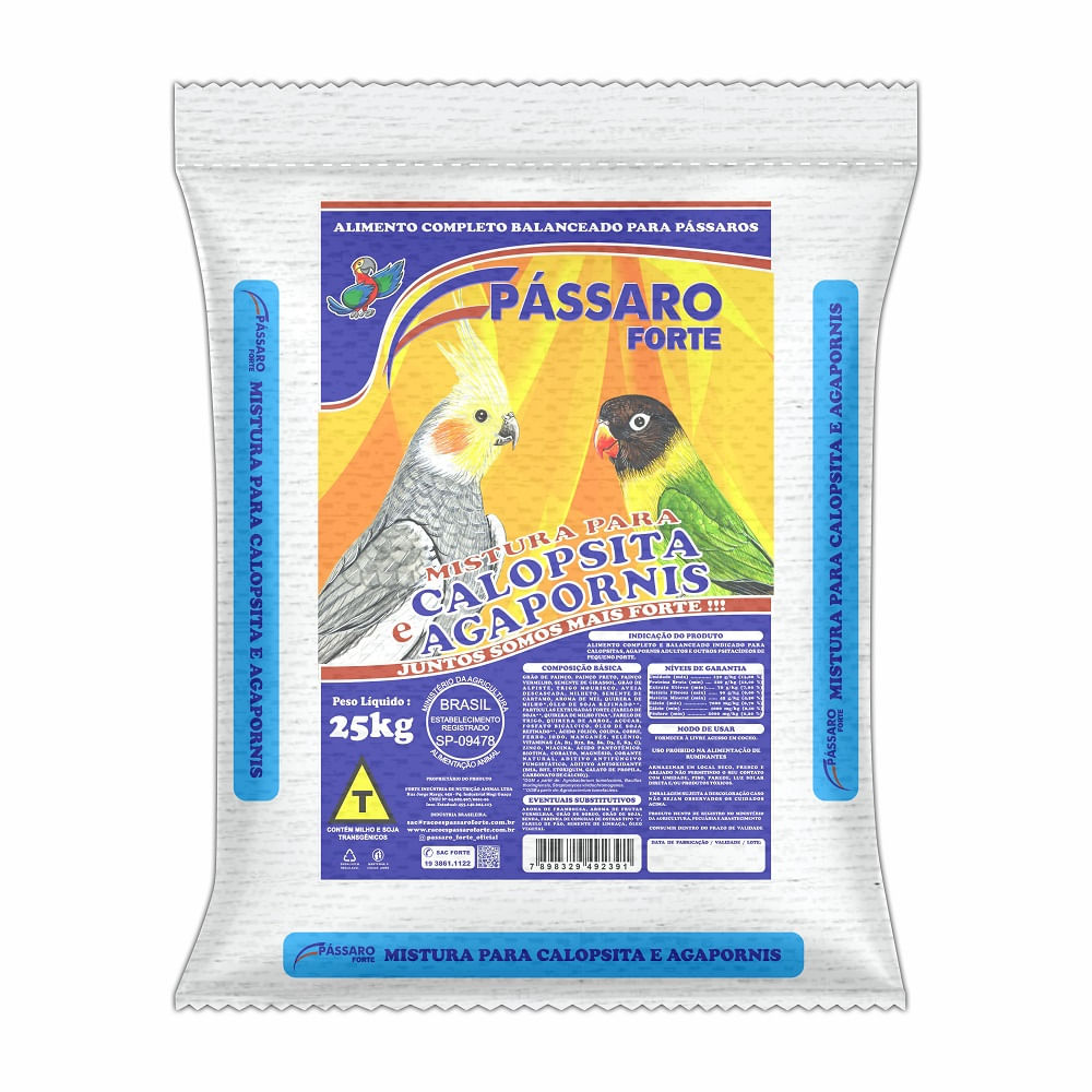 Mistura para Calopsita e Agapornis Pássaro Forte - Imagem 5
