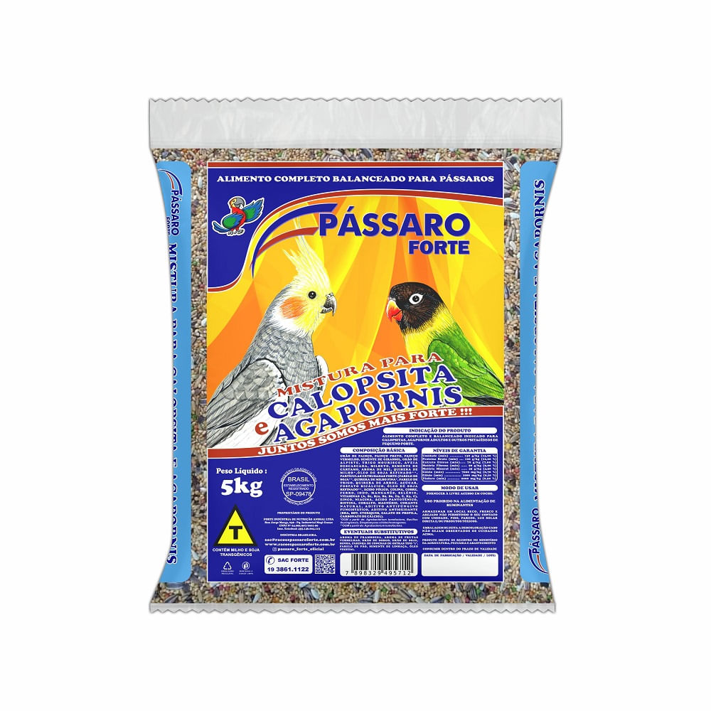 Mistura para Calopsita e Agapornis Pássaro Forte - Imagem 3