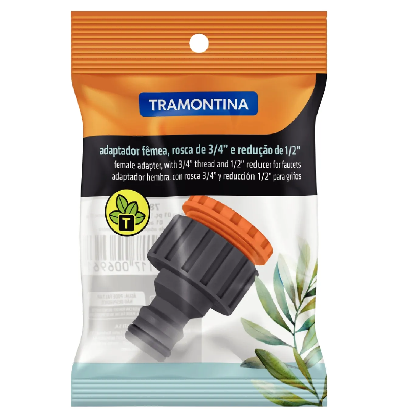 Adaptador Fêmea com Rosca 3/4" e Redução 1/2" Tramontina