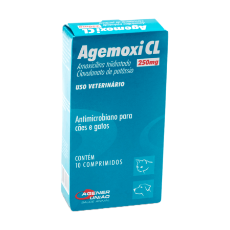 Antimicrobiano Agemoxi CL 250mg Cães e Gatos