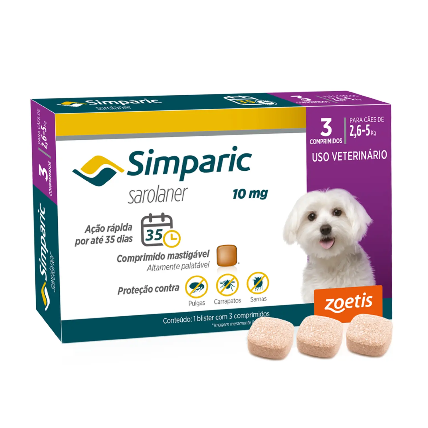 Antipulgas Simparic 10mg para Cães 2,6 a 5kg - Imagem 7