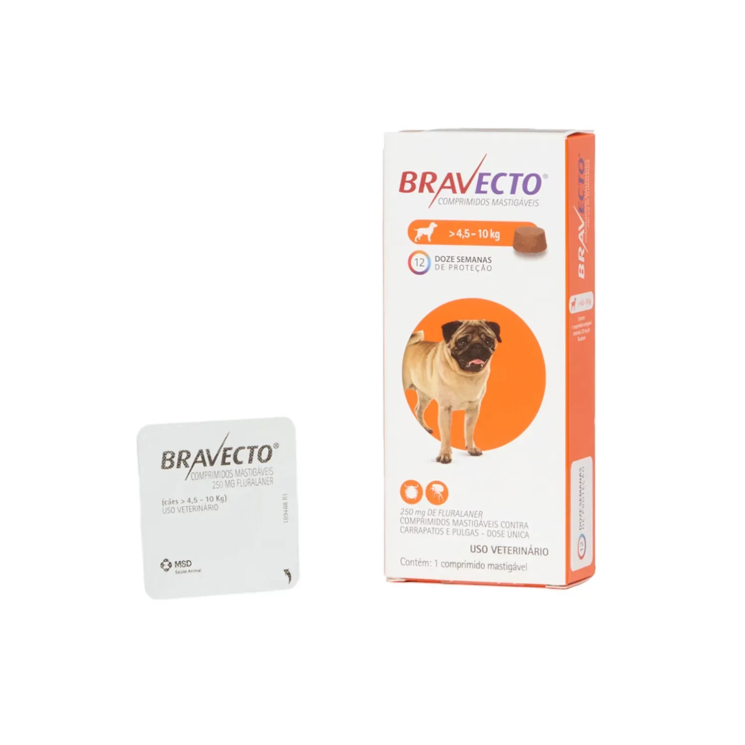 Antipulgas e Carrapatos Bravecto > 4,5 a 10 kg para Cães 250mg - Imagem 3