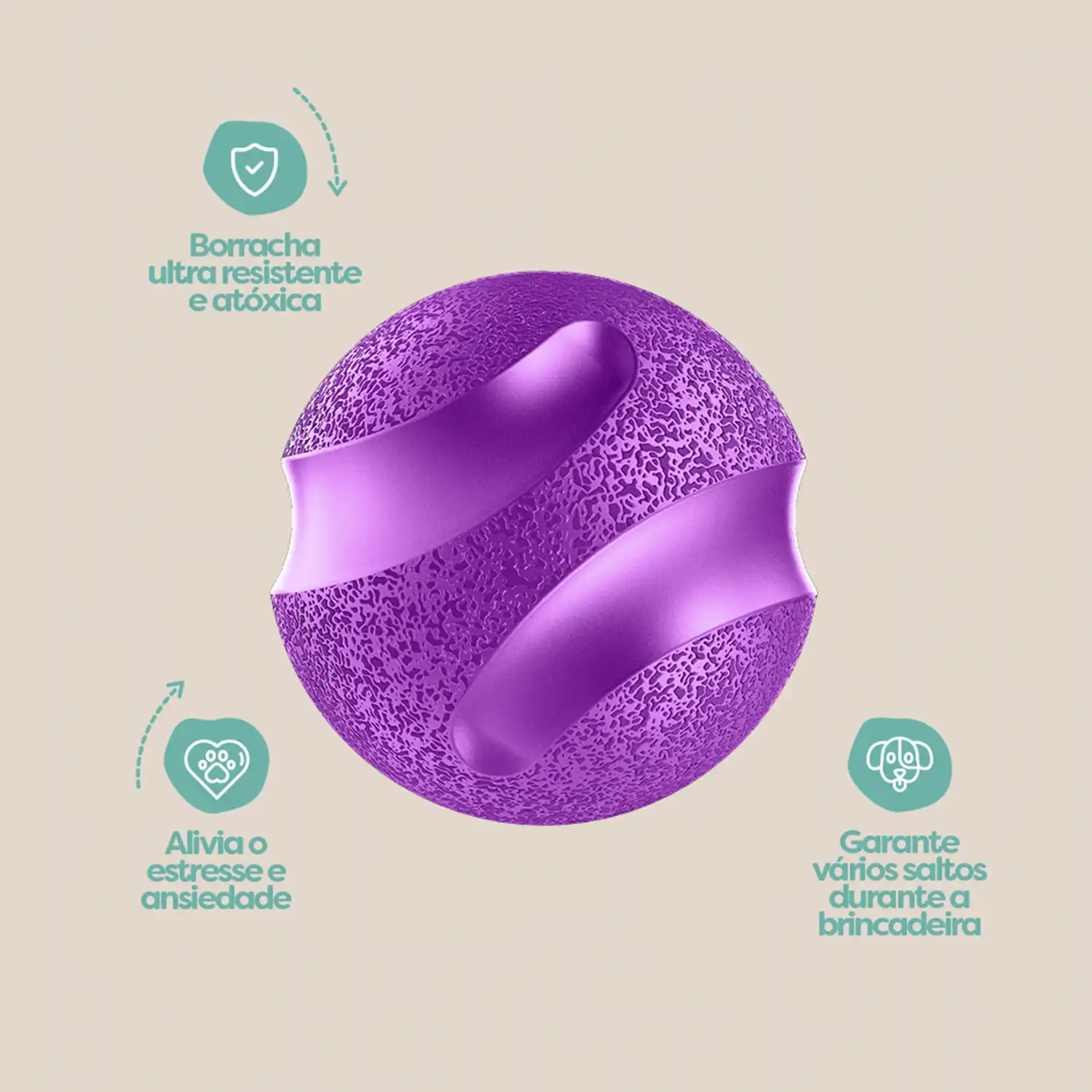 Brinquedo Bola Maciça Slim Ball Stark Pet Roxo - Imagem 10