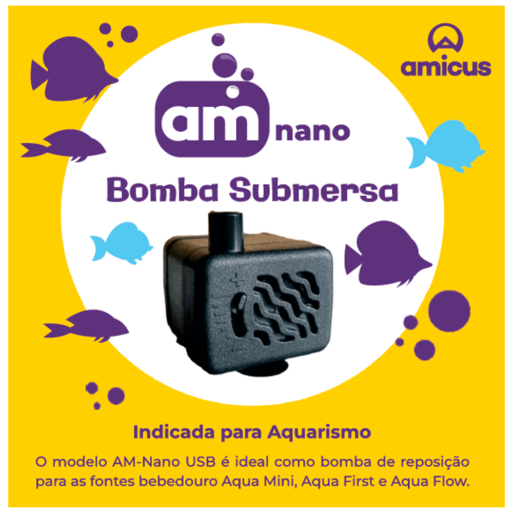 Bomba Submersa AM-Nano para Aquário Amicus - Imagem 3