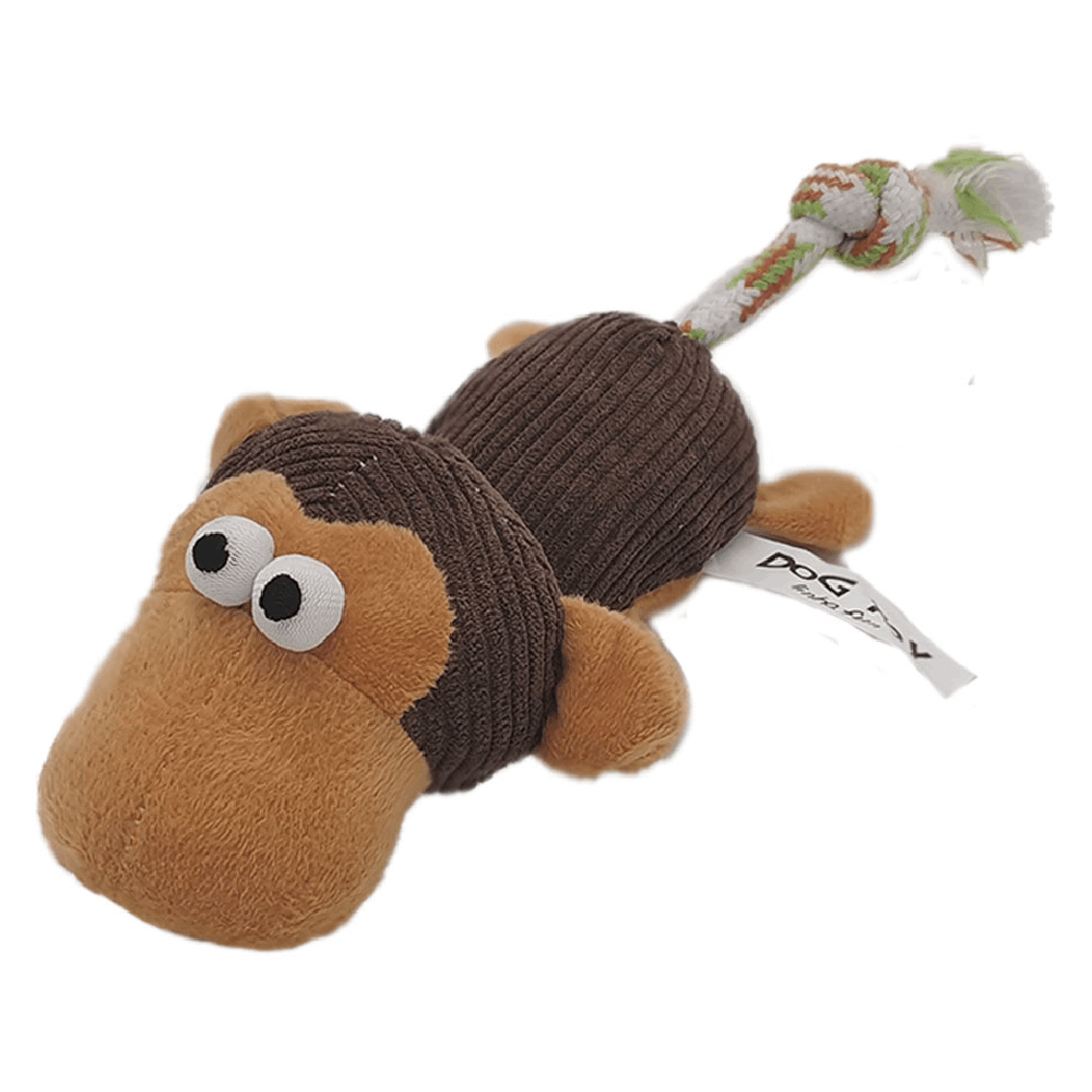 Brinquedo Pelúcia Macaco Marrom Escuro Com Corda Savana