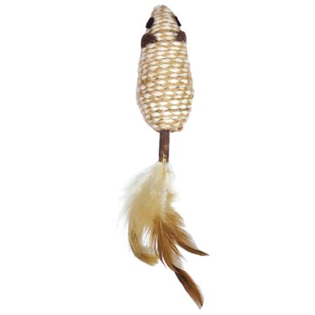 Brinquedo Ratinho Matatabi Stick Jambo Com Pena