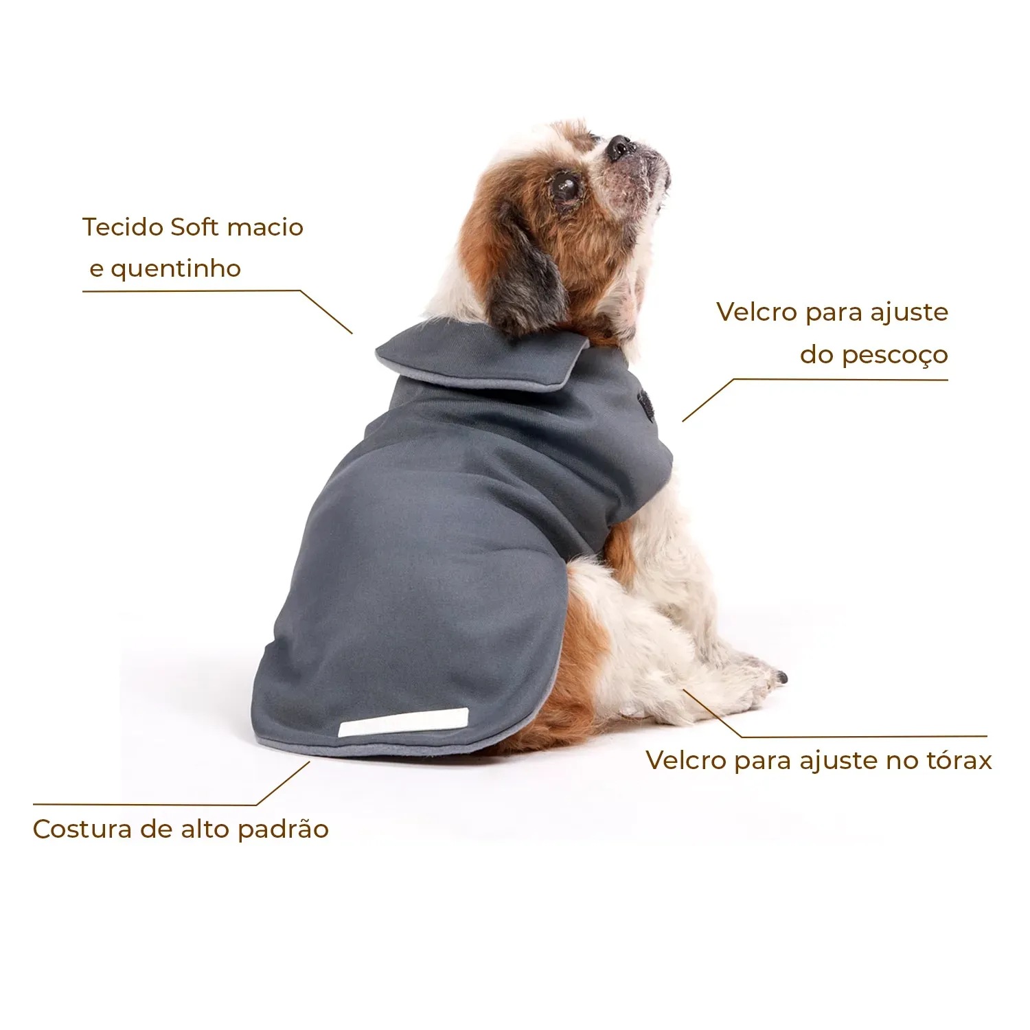 Capa Lisa Básica Cinza Fábrica Pet - Imagem 2