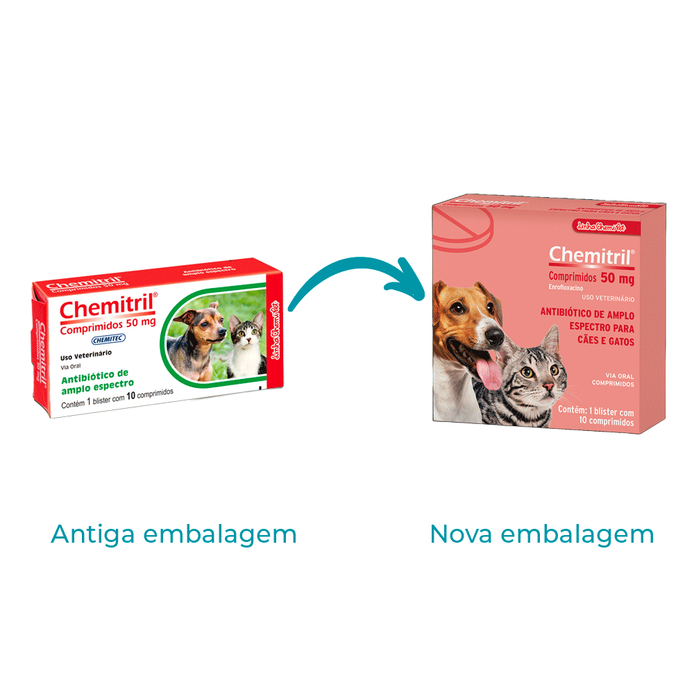 Antibiótico Chemitril 50mg para Cães e Gatos Chemitec - Imagem 2