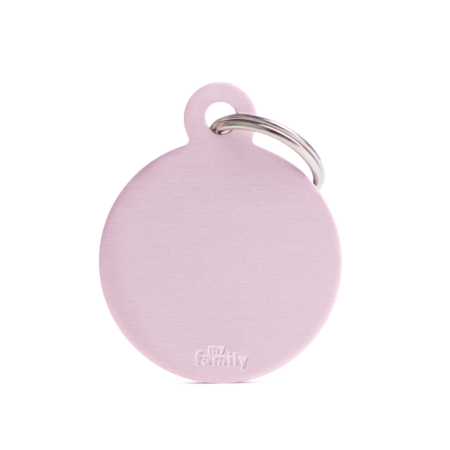 Placa de Identificação Círculo Alumínio Rosa MyFamily