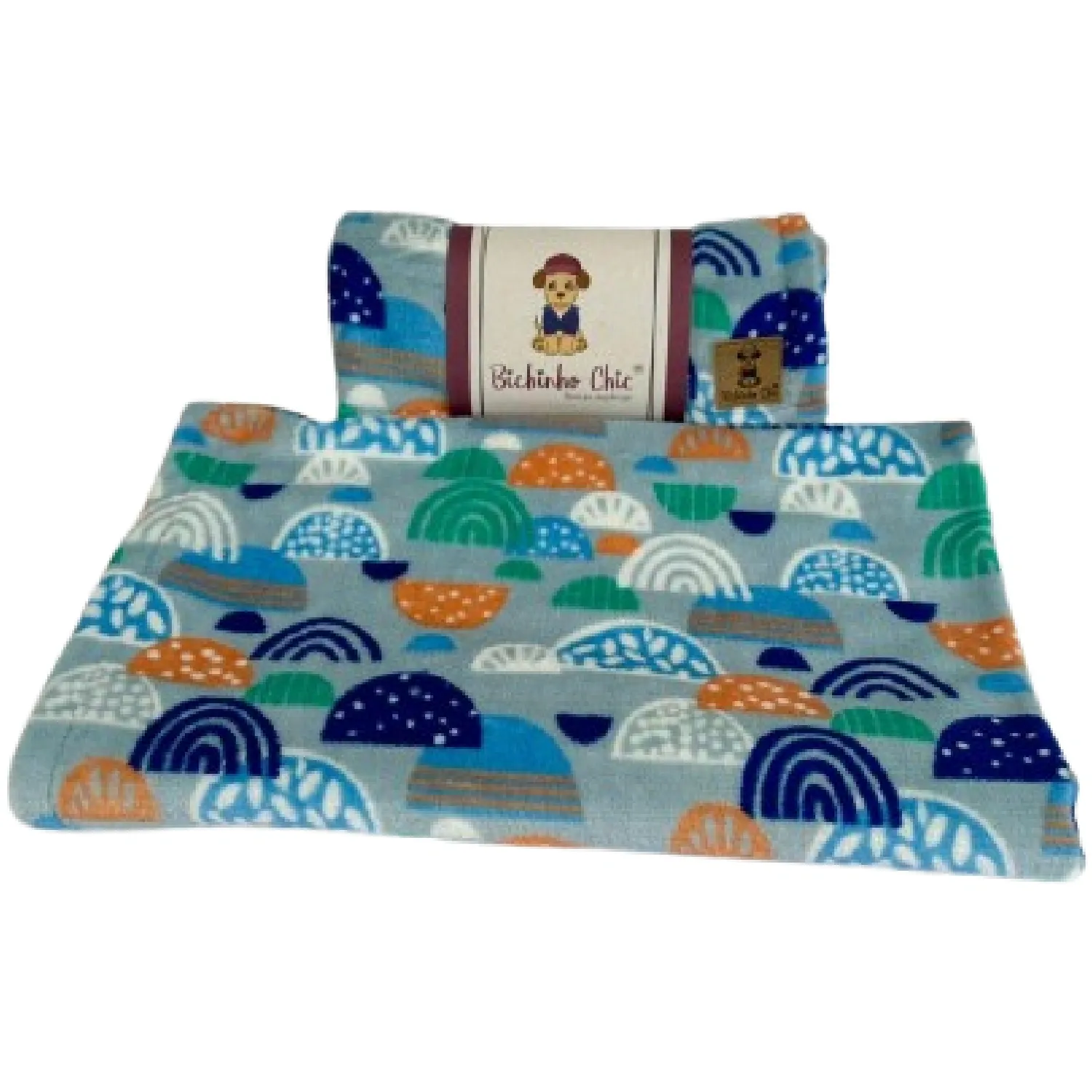 Cobertor Basic Bichinho Chic Azul - Imagem 2