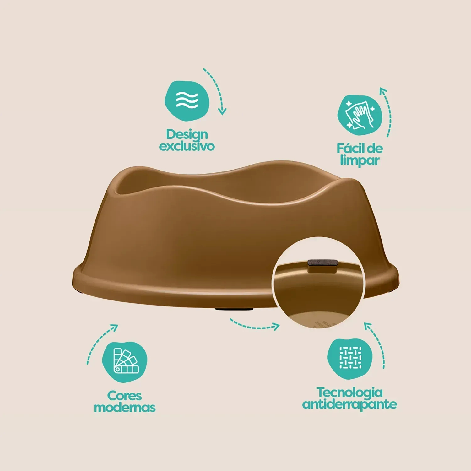 Comedouro Bowl Antiderrapante Stark Pet Bege - Imagem 24