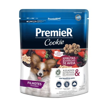 Cookie Premier Cães Filhotes Frutas Vermelhas e Aveia