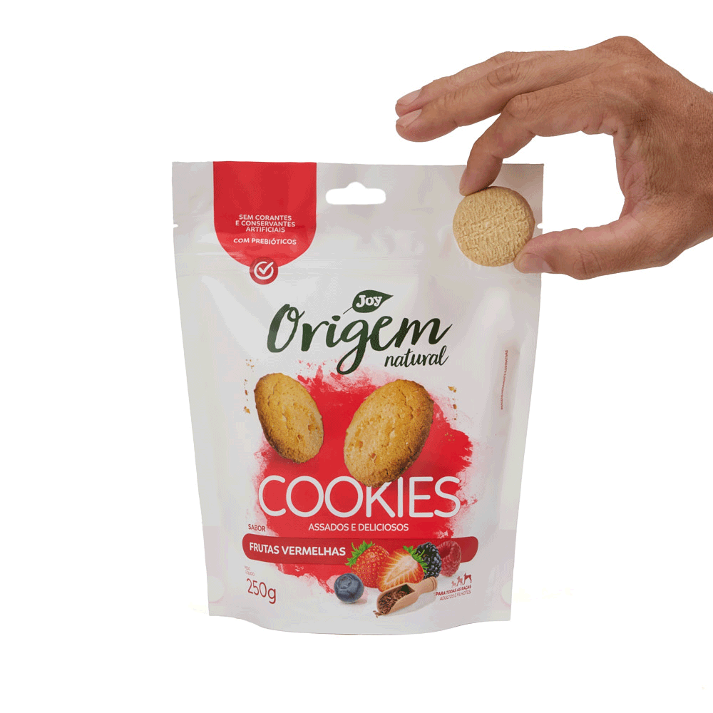 Petisco Cookies Origem Natural Cães Frutas Vermelhas - Imagem 4