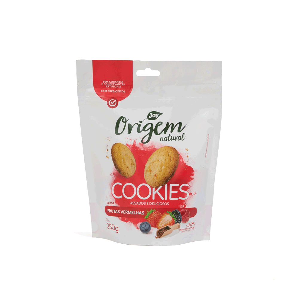 Petisco Cookies Origem Natural Cães Frutas Vermelhas