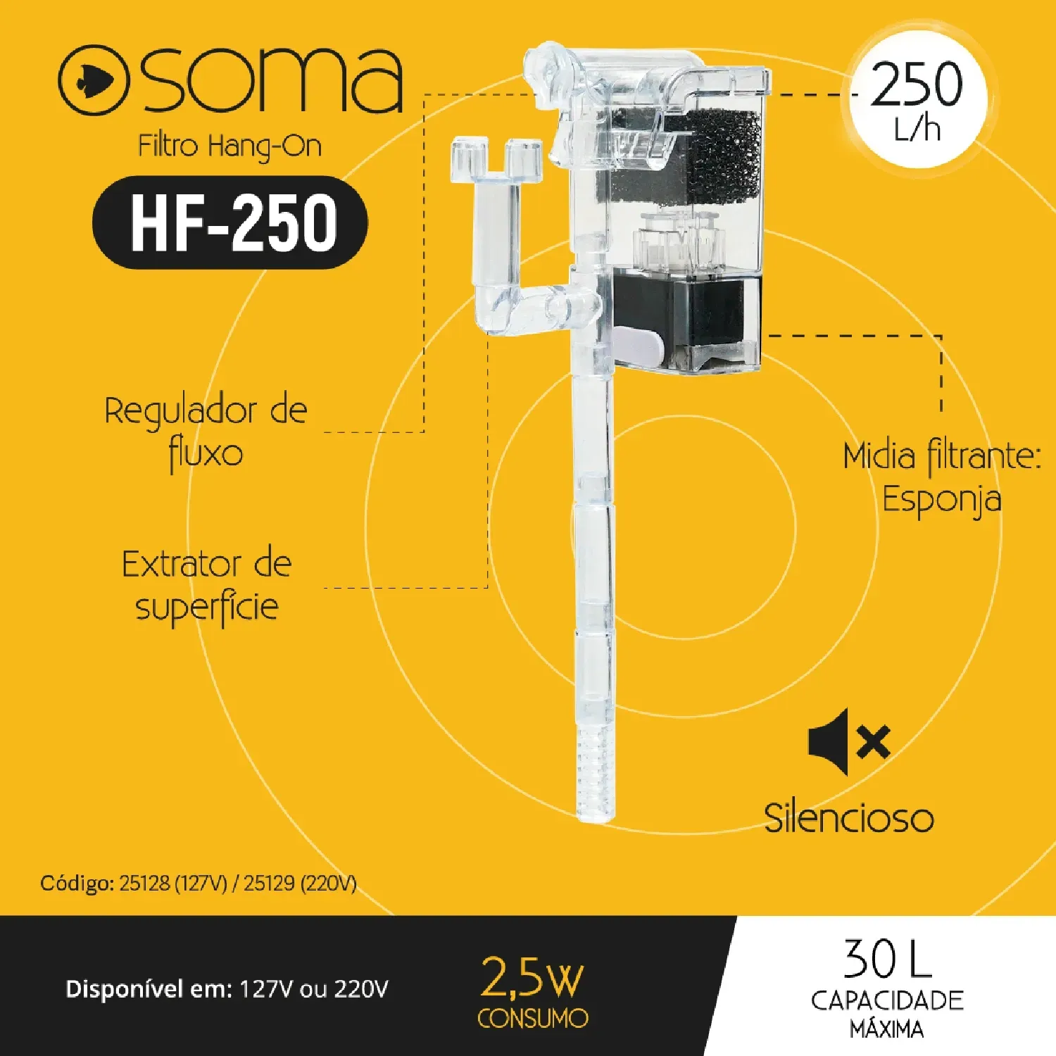 Filtro Externo Hang-on Soma HF-250 - Imagem 12