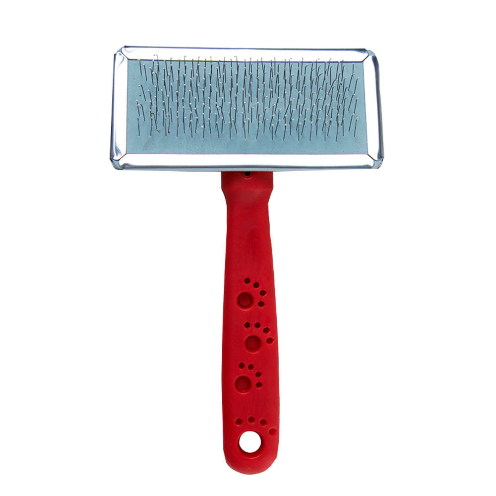 Rasqueadeira Aço Cabo de Plástico Vermelho HomePet - Imagem 2