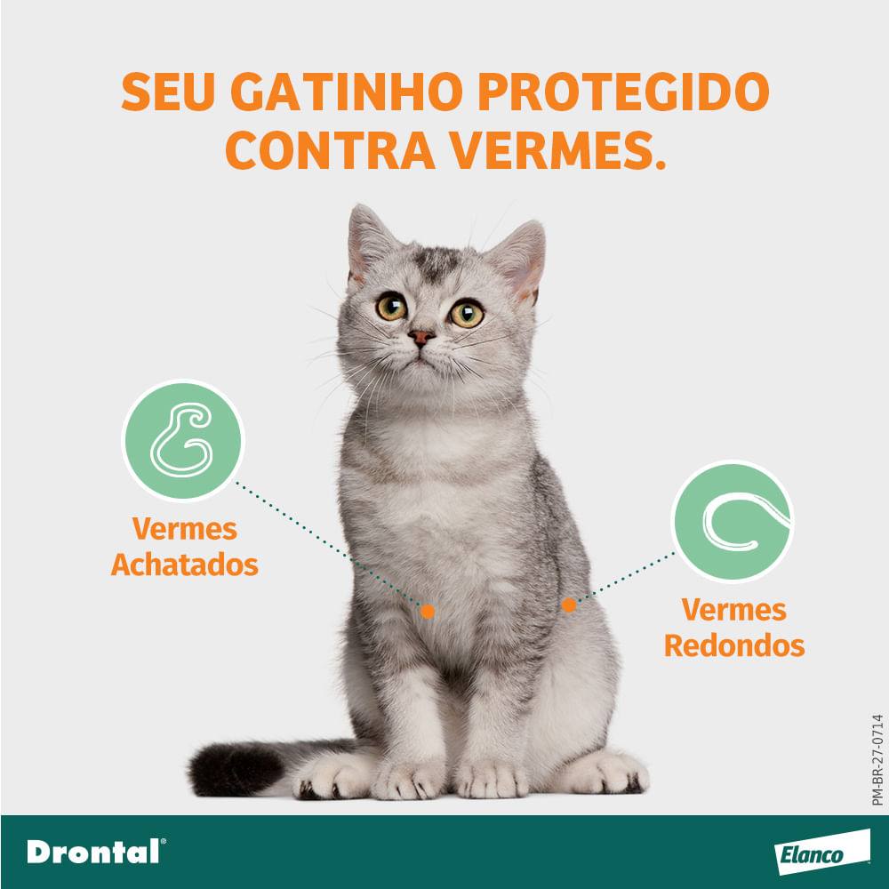 Vermífugo Drontal Spot On para Gatos 5kg a 8kg - Imagem 2