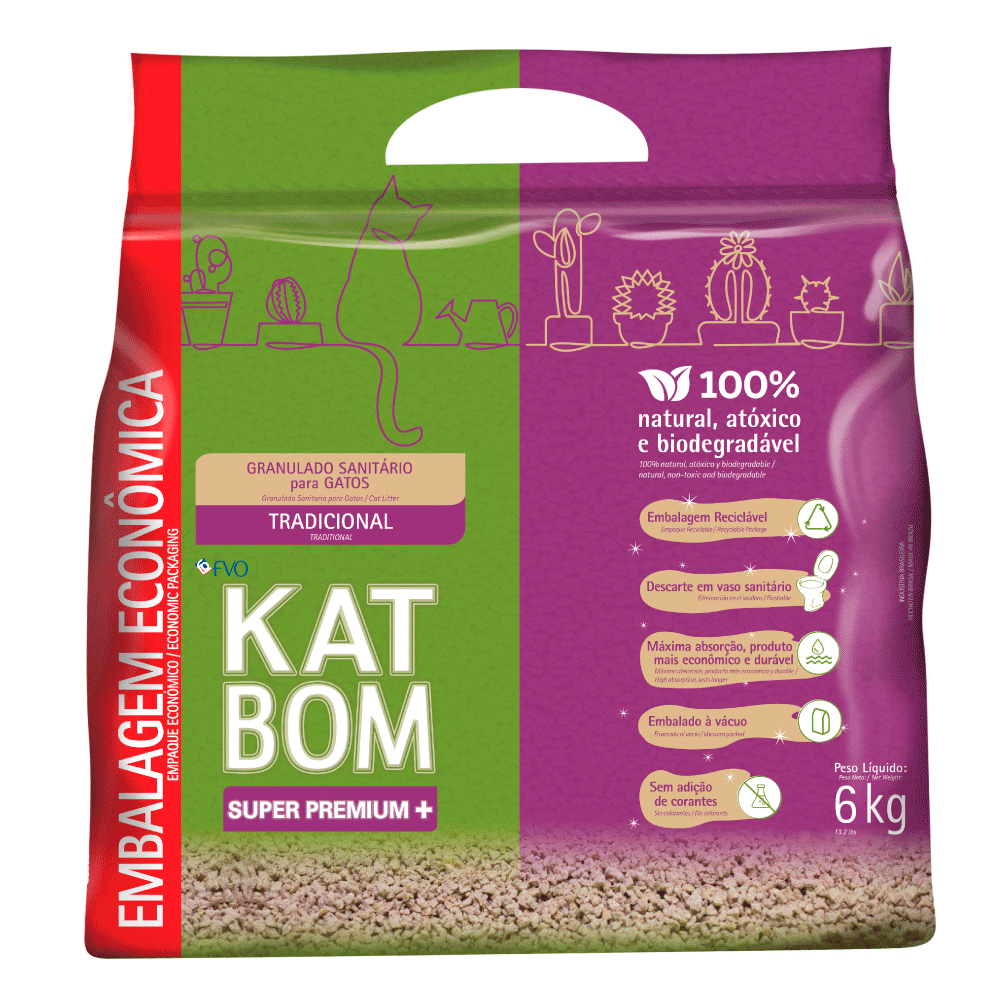 Areia para Gato Katbom Natural Granulado Higiênico Biodegradável - Imagem 4