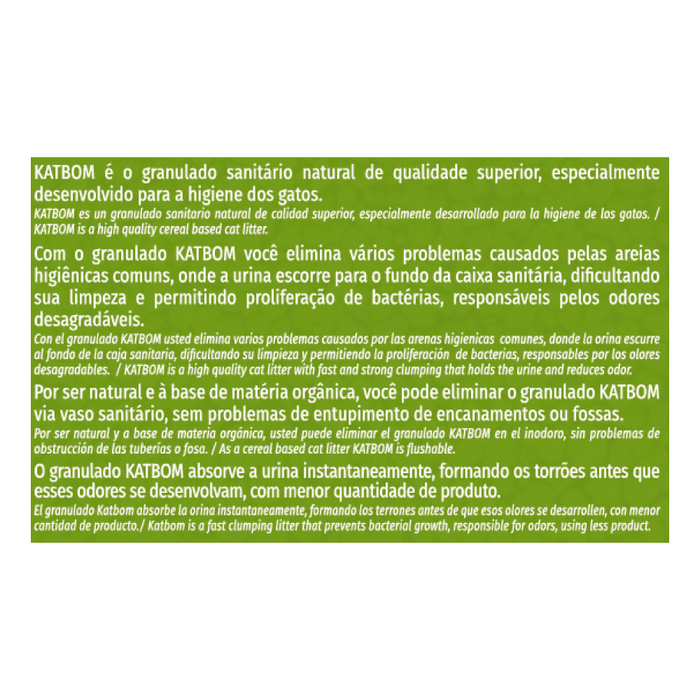 Areia para Gato Katbom Natural Granulado Higiênico Biodegradável - Imagem 2