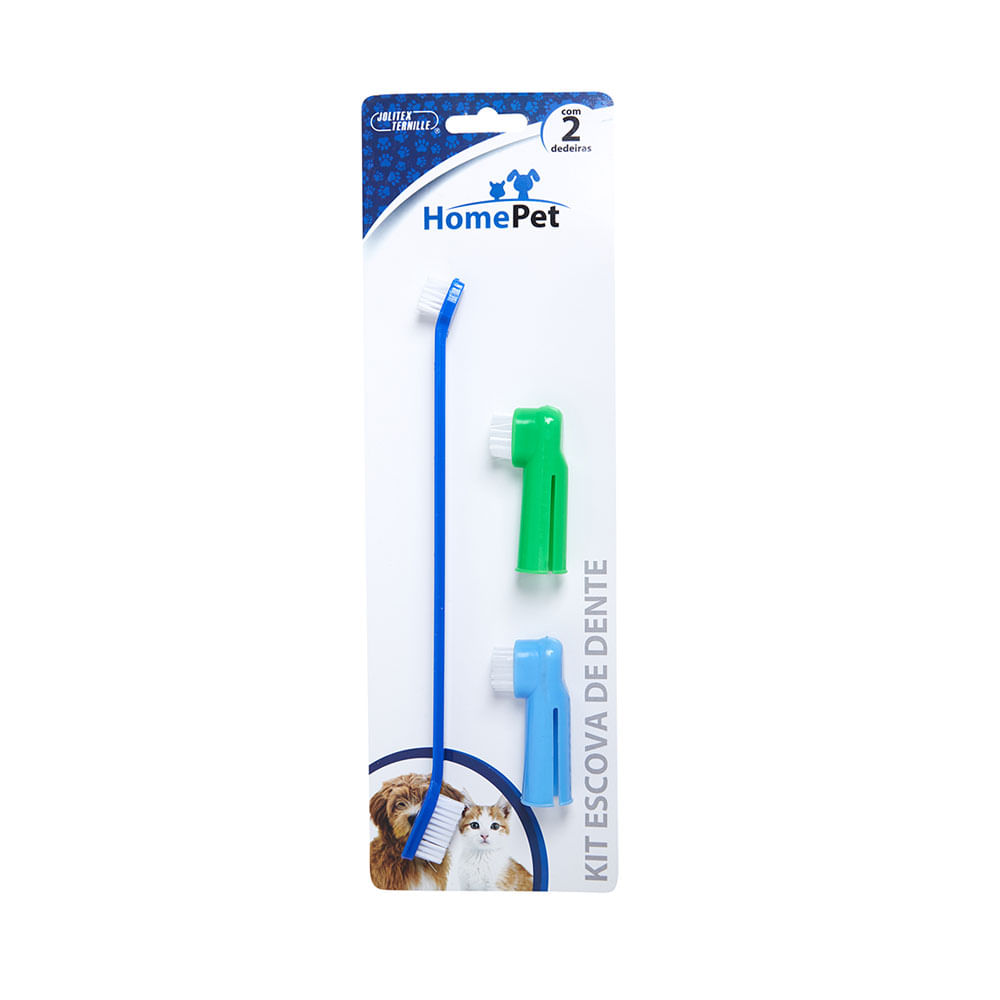 Kit Escova Dental e Dedeira HomePet