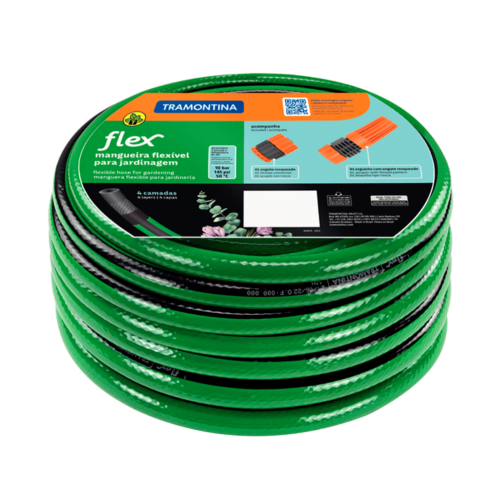 Mangueira Flex Verde com Engate e Esguicho Tramontina