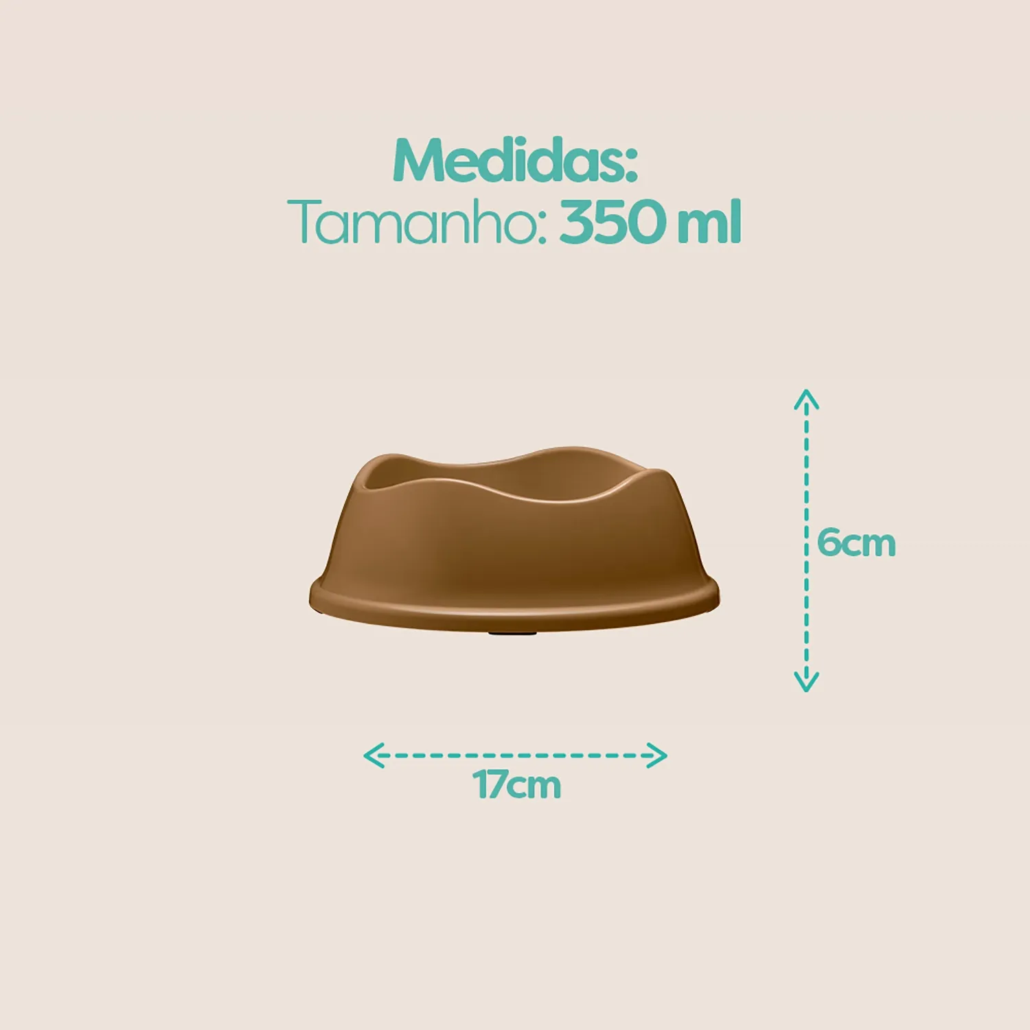 Comedouro Bowl Antiderrapante Stark Pet Bege - Imagem 5