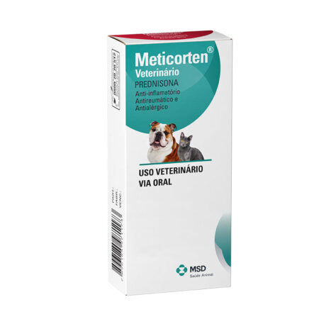 Meticorten 5 mg MSD Anti-inflamatório para Cães e Gatos