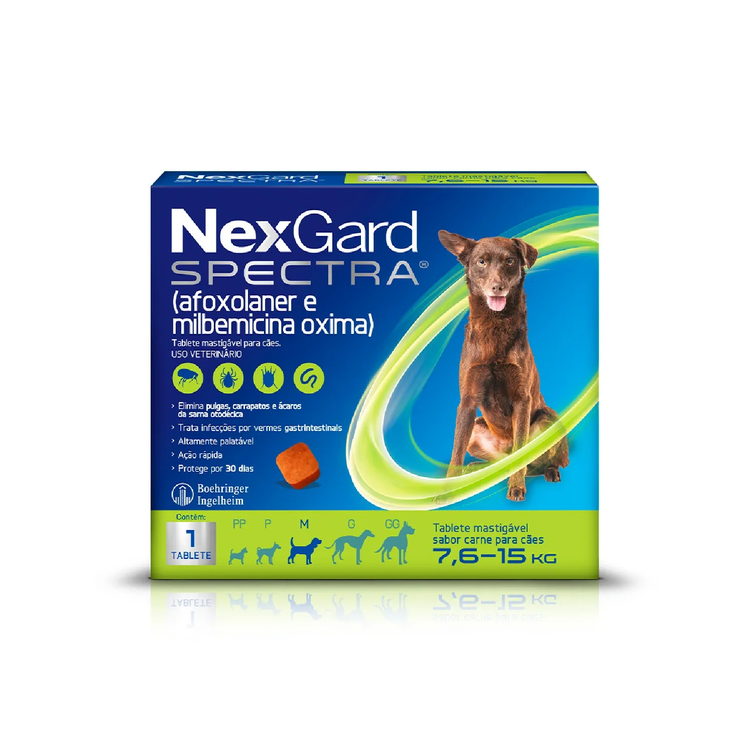 NexGard Spectra Antipulgas e Vermífugo Cães 7,6kg a 15kg