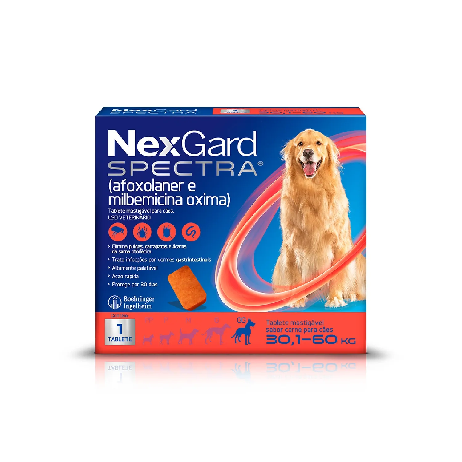 NexGard Spectra Antipulgas e Vermífugo Cães 30,1kg a 60kg