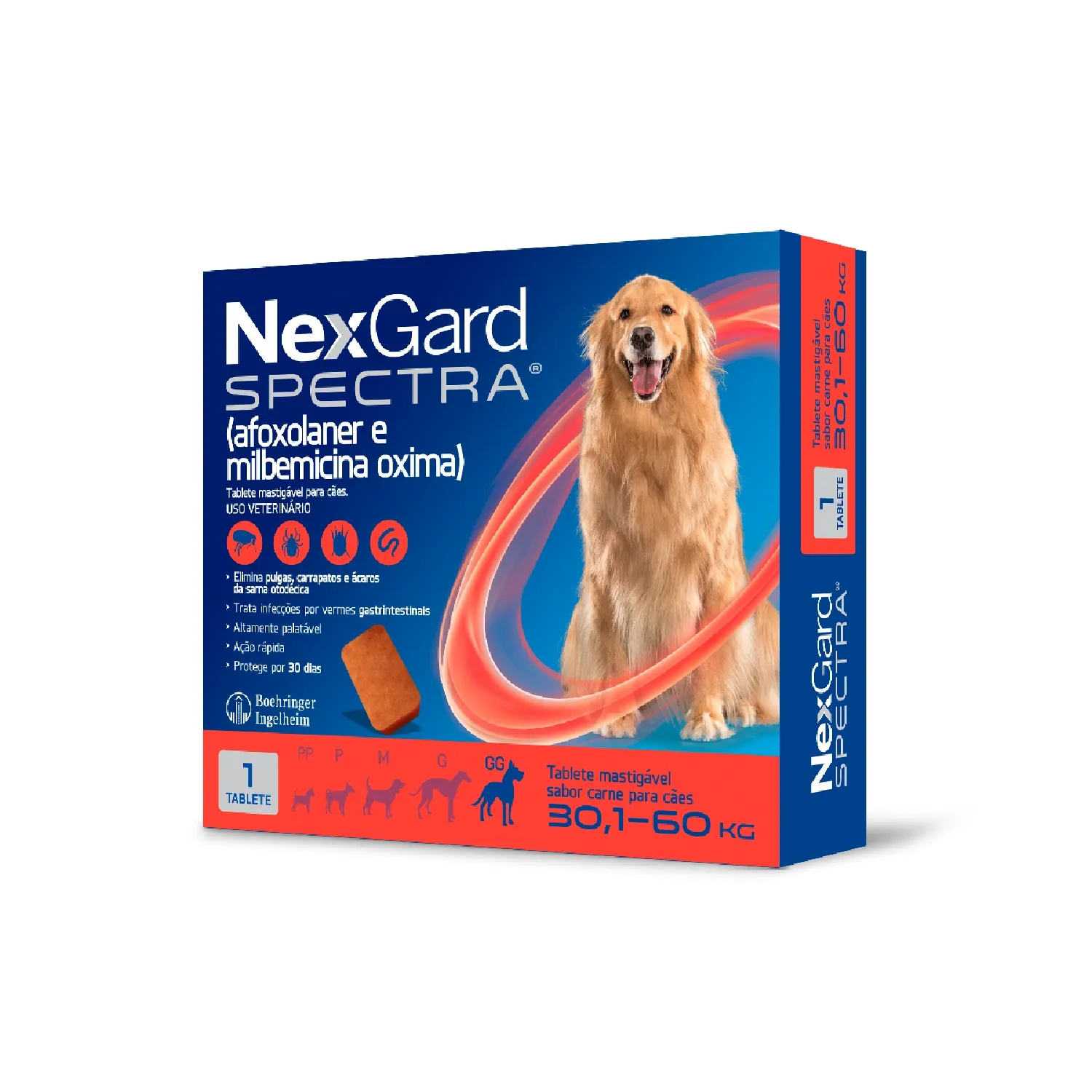 NexGard Spectra Antipulgas e Vermífugo Cães 30,1kg a 60kg - Imagem 2