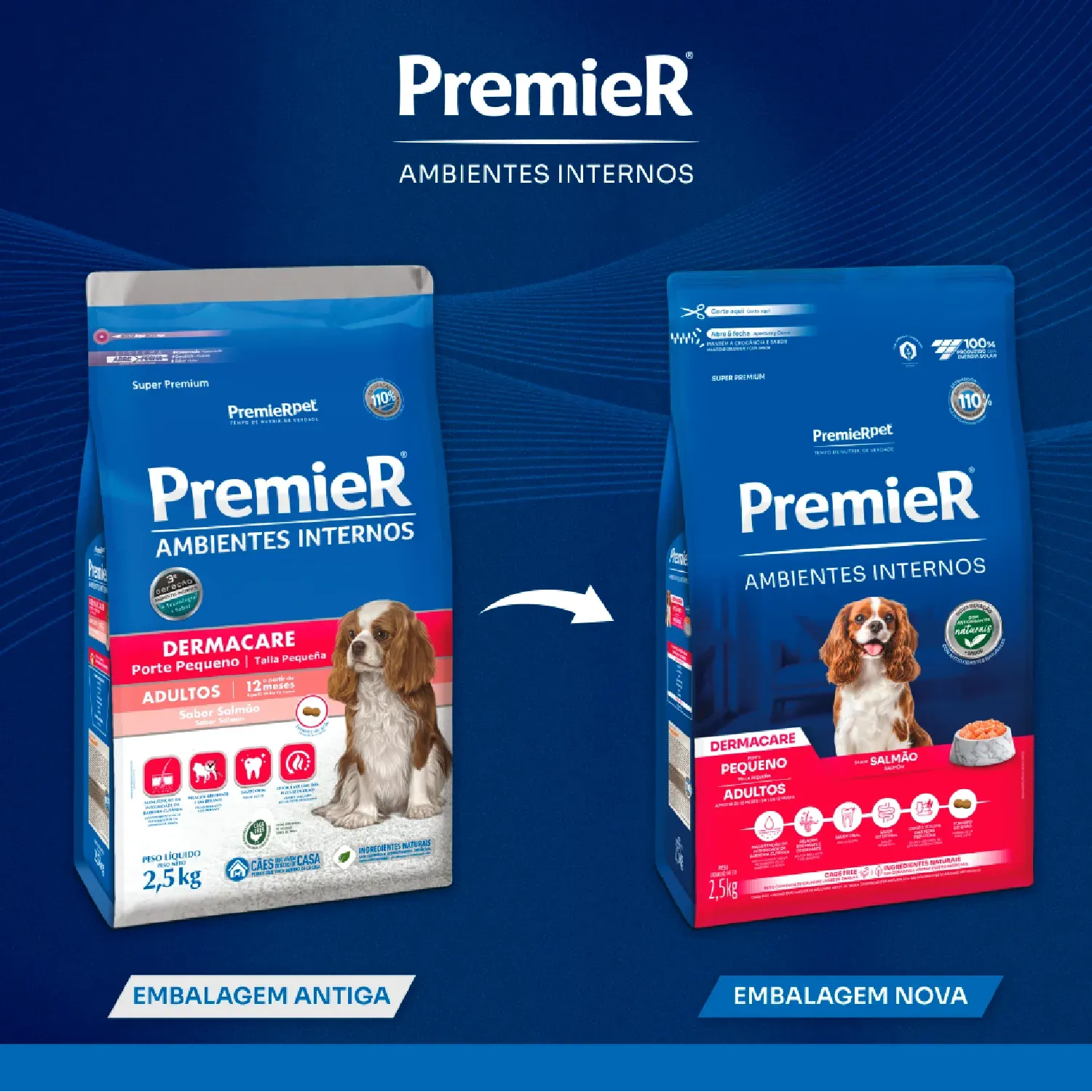 Ração Premier Ambientes Internos Dermacare Cães Adultos Raças Pequenas Salmão - Imagem 3