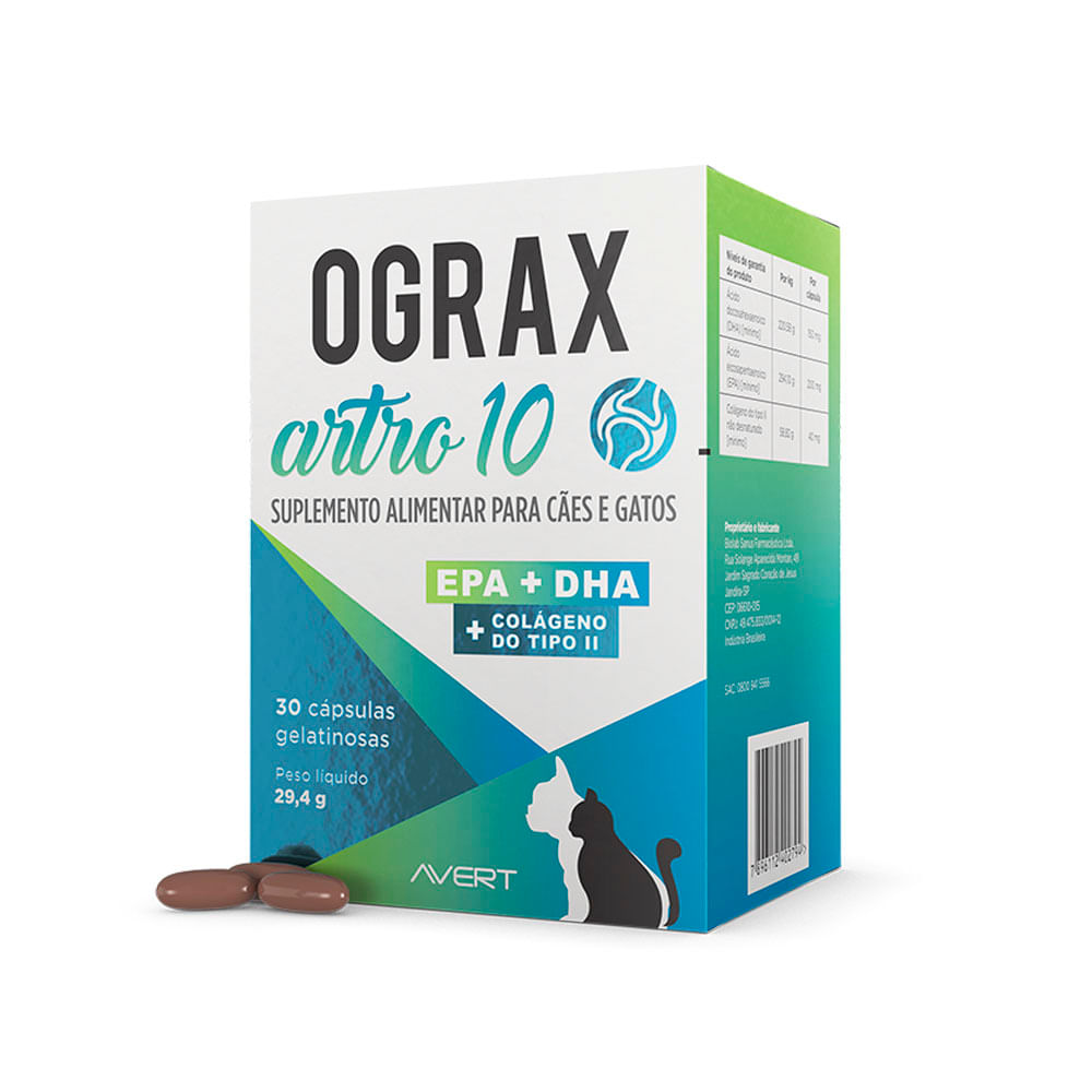 Ograx Artro 10 para Cães e Gatos Avert