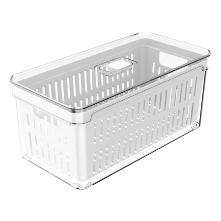 Organizador de Geladeira com Cesto Clear Fresh Transparente Ou