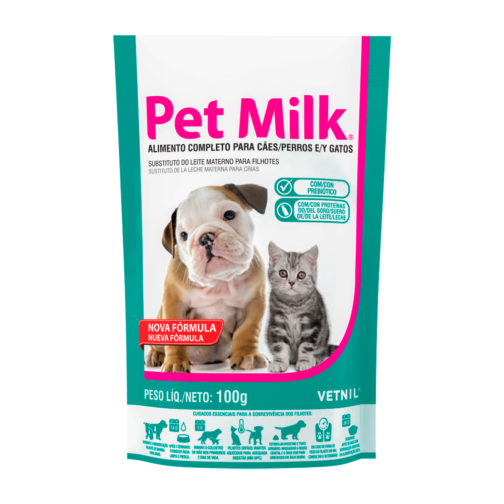Pet Milk Vetnil – Leite Substituto para Filhotes de Cães e Gatos