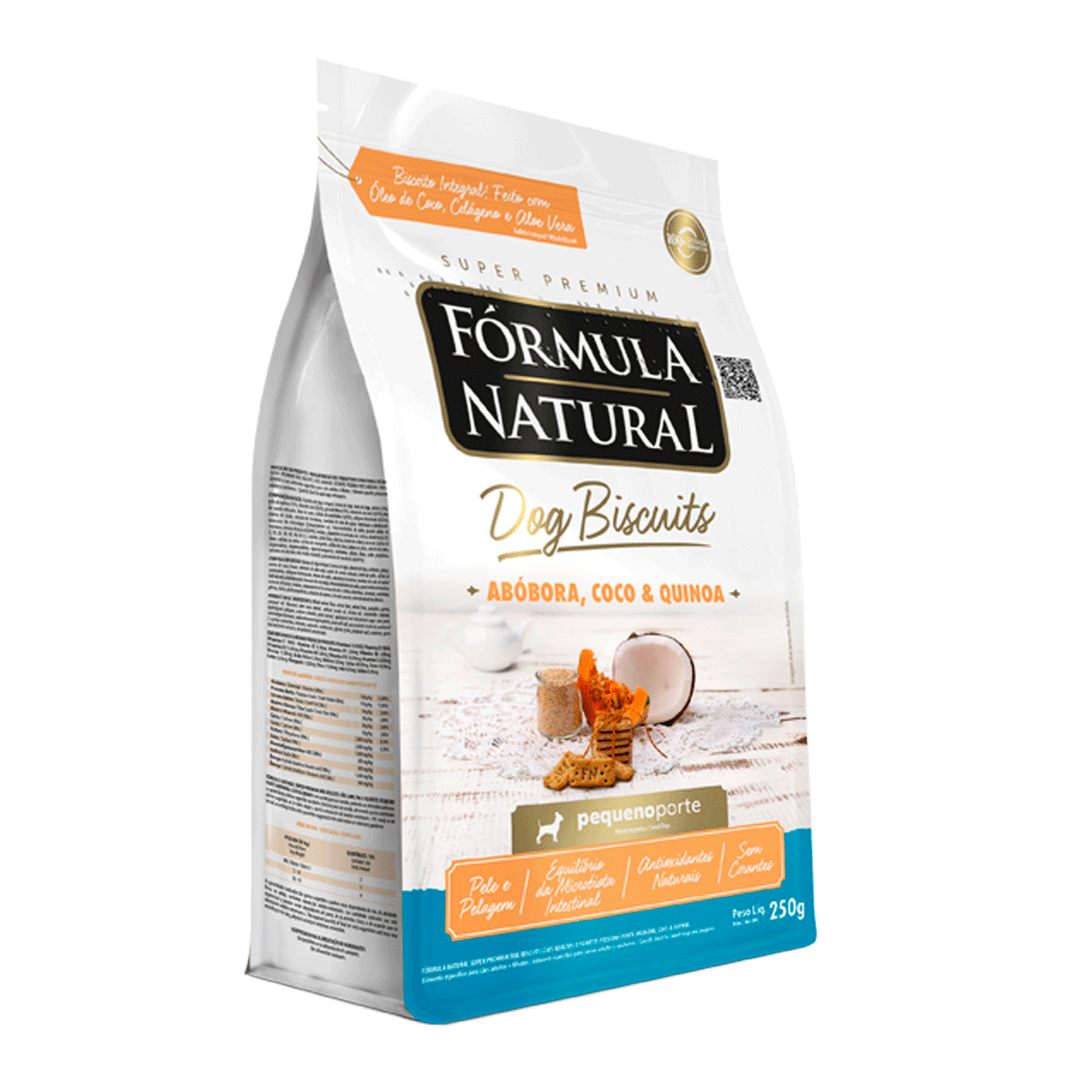 Petisco Fórmula Natural Dog Biscuits Abóbora Cães Adultos Pequeno Porte