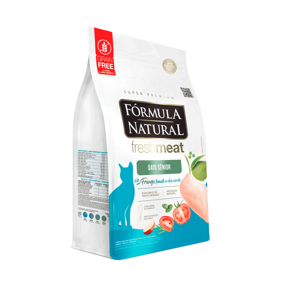 Ração Fórmula Natural Fresh Meat Gatos Sênior Frango