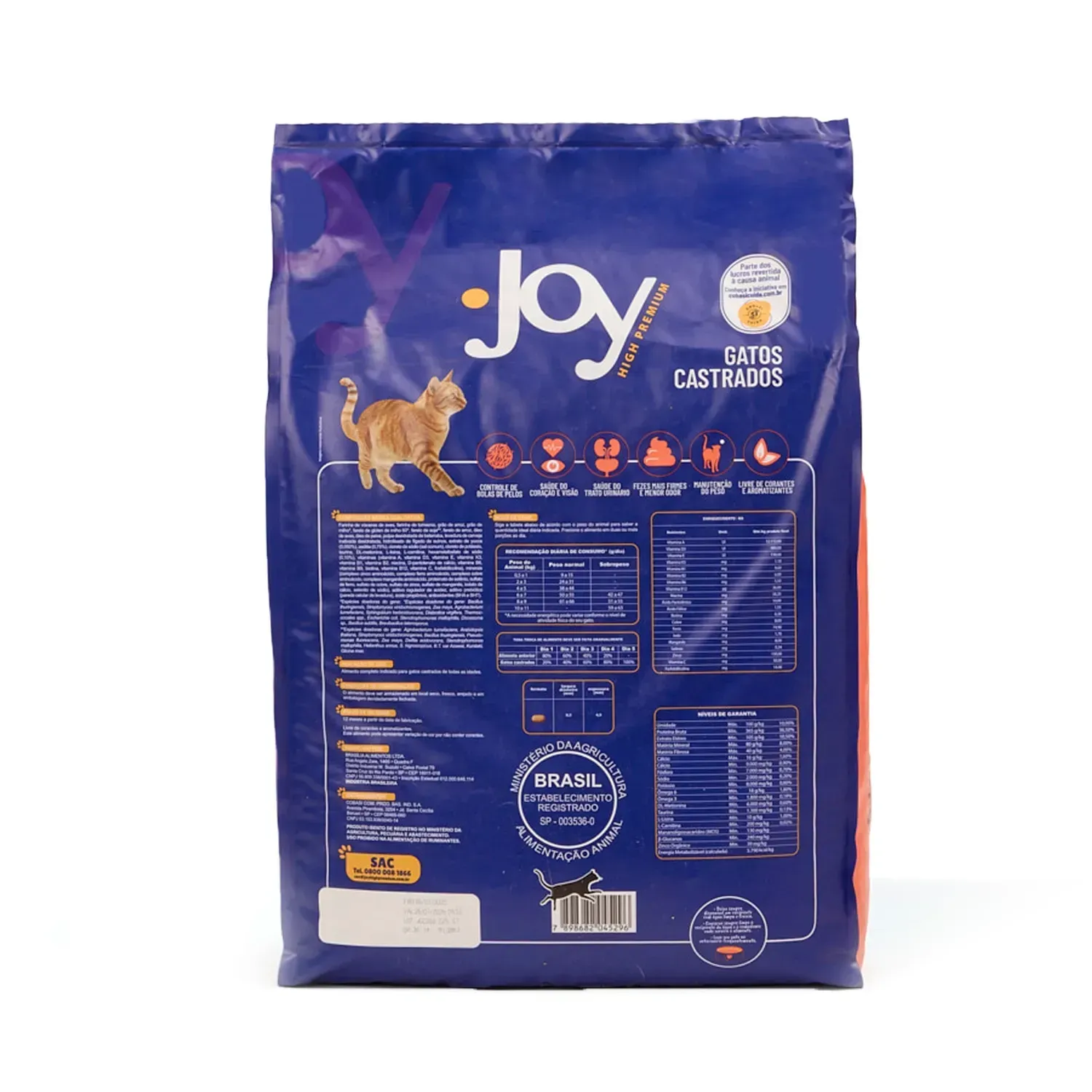Ração Joy High Premium para Gatos Castrados Frango - Imagem 18